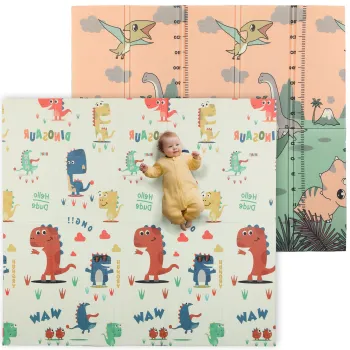 AIYAPLAY Covor de joaca pentru bebelusi 196 x 176 x 1,5 cm pliabil Multifunctional | Aosom Romania imagine