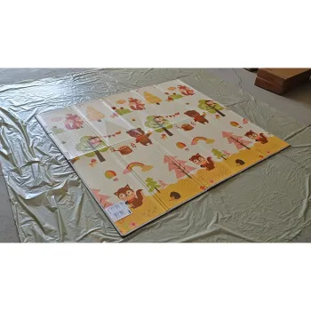 AIYAPLAY Covoras de joaca pentru bebelusi pliabil si reversibil, 200 x 180 cm, covoras din spuma groasa, antiderapant si impermeabil | Aosom Romania imagine