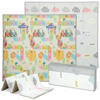 AIYAPLAY Covoras pentru copii cu literele alfabetului si suprafata impermeabila din XPE, multicolor, 194x176.5x1.5 cm | Aosom Romania imagine