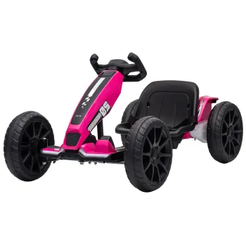 AIYAPLAY Gokart Electric pentru Copii 12V Gokart cu 2 Motoare, Scaun Reglabil in 4 Trepte, Pornire Blanda, EVA-Roti, LED-Faruri | Aosom Romania imagine