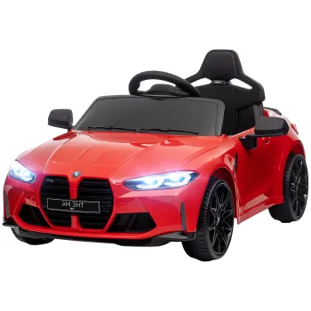AIYAPLAY Masina Electrica pentru Copii BMW, Alimentat cu Baterie, cu Telecomanda, Suspensie, Muzica, Claxon, Lumini LED, 108x69.5x51 cm, Rosu imagine