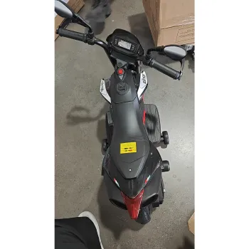 AIYAPLAY Motocicleta electrica copii 6V, licenta APRILIA, roti auxiliare, baterie litiu, muzica, 18 luni-4 ani, rosu | Aosom Romania imagine