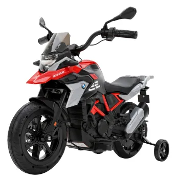 AIYAPLAY Motocicleta electrica pentru copii BMW G310 GS 12V, 3-8 ani, baterie litiu, roti ajutatoare detasabile, rosie | Aosom Romania imagine