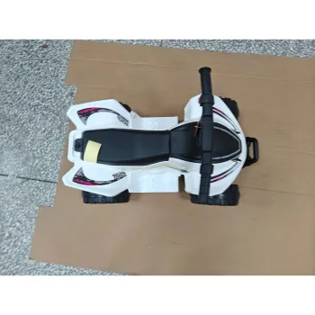 AIYAPLAY Quad electric pentru copii 6V cu baterie litiu, functie mers inainte, control prin buton pe ghidon 1,5-2 ani Alb | Aosom Romania imagine