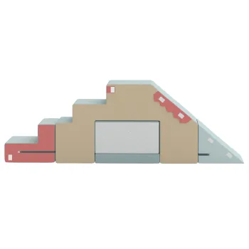 AIYAPLAY Set 2 piese blocuri din spuma pentru copii cu huse detasabile, set interior pentru catarat si tarat, albastru | Aosom Romania imagine