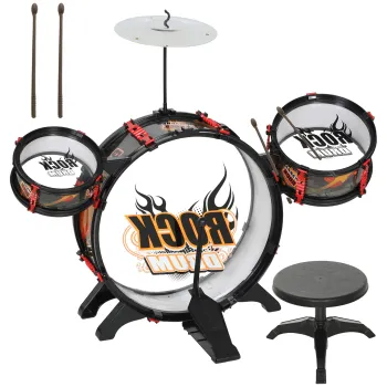 AIYAPLAY Set Toba de Jucarie pentru Copii cu Scaun, Joc Muzical pentru Copii 3-6 Ani, Negru | Aosom Romania imagine