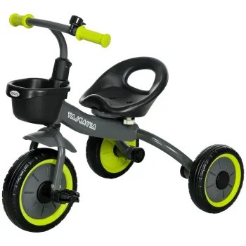 AIYAPLAY Tricicleta pentru Copii cu Scaun Reglabil, Bicicleta pentru Copii cu Cos si Clopotel, 70.5x53x58 cm, Negru | Aosom Romania imagine