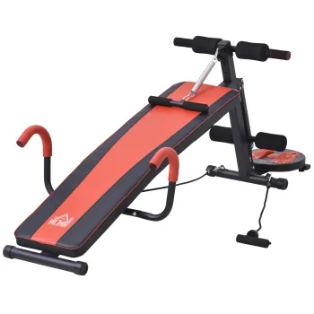 Banc de antrenament HOMCOM multifunctional cu design pliabil, pentru intregul corp, incarcare maxima 120 kg | Aosom Romania imagine