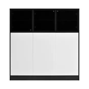 Bufet-dulap de bucatarie cu iluminare LED, Alb | Aosom Romania imagine