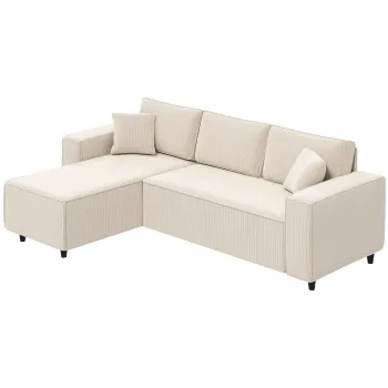 Canapea HOMCOM catifea crem, 3 locuri | Aosom Romania imagine