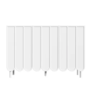 Comoda cu usi ondulate, spatiu de depozitare pentru living, hol & sufragerie, 120x35x80 cm, Alb imagine
