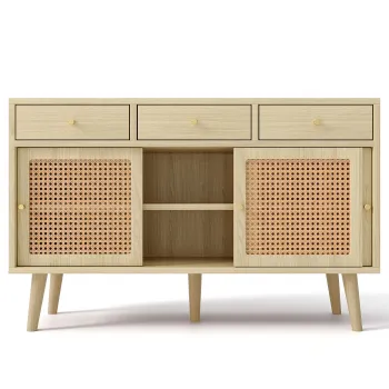 Comoda din ratan, Culoare naturala | Aosom Romania imagine