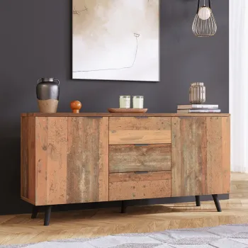 Comoda vintage din lemn, Maro | Aosom Romania imagine