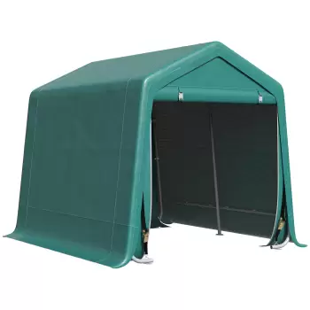 Copertina de Garaj pentru Exterior Outsunny 2,4x2m pentru Masini, Motociclete si Biciclete Tesatura PE, Verde | Aosom Ro imagine