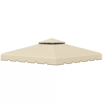 Copertina de schimb pentru foisor Outsunny, acoperis cu 2 niveluri, poliester, 3x3m, bej | Aosom RO imagine