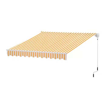 Copertina de soare Outsunny pliabila, impermeabila, Portocaliu, Alb, 3x2.5m | Aosom RO imagine