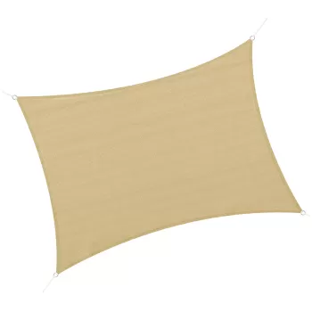 Copertina pentru soare Outsunny, rectangulara, HDPE, cu accesorii, bej | Aosom RO imagine