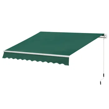 Copertina Retractabila Manuala Outsunny pentru Veranda, 3x2 m, Verde | Aosom Romania imagine