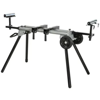 DURHAND Masa Suport pentru Ferastraie Circulare, Banca Extensibila Reglabila si Pliabila, 123.5-245x73x96 cm, Negru | Aosom Romania imagine