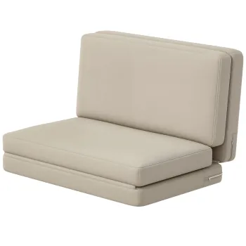 HOMCOM 2-in-1 canapea relaxanta pliabila, saltea pentru oaspeti, separabila, latime de 120 cm, Bej | Aosom Romania imagine