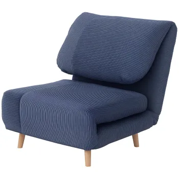 HOMCOM 2 in 1 Fotoliu Extensibil Pat de Oaspeti, cu Perna Reglabila in Catifea 82 cm x 89 cm x 83 cm Albastru | Aosom Romania imagine