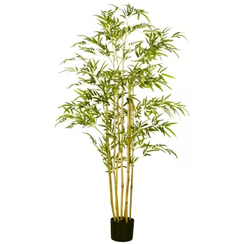 HOMCOM Arbore de Bambus Artificial in Ghiveci, Plante Artificiale, pentru interior si exterior 150 cm, Verde | AOSOM RO imagine