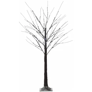 HOMCOM Arbore luminos LED - decoratiune luminoasa alb cald - 96 LED-uri - uz interior - 150 cm - decoratiune de Craciun camera casa maro | Aosom Romania imagine