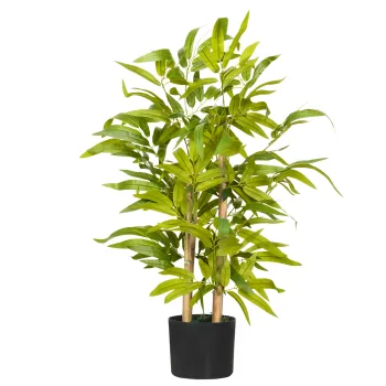 HOMCOM Bambus artificial plante artificiale inaltime 60 cm - trunchi ramuri muschi frunze mare realism ghiveci inclus | Aosom Romania imagine