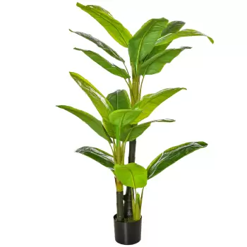 HOMCOM Bananier Planta in Ghiveci Bananier Artificial, Planta Artificiala de Interior si Exterior, 150 cm imagine