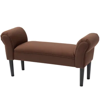 HOMCOM Banc Banquette Design Contemporan cu Brate Curbate Confort Ridicat 102L x 36l x 51H cm Maro | Aosom Romania imagine