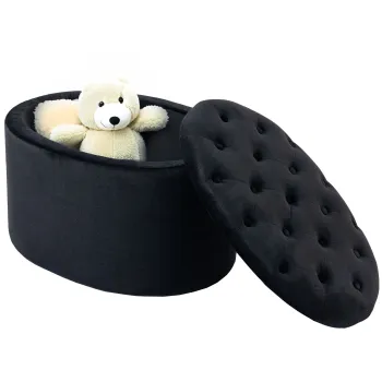 HOMCOM Banc de depozitare captusit cu spatiu de depozitare pentru hol dormitor sufragerie 71 x 52 x 42 cm negru | Aosom Romania imagine