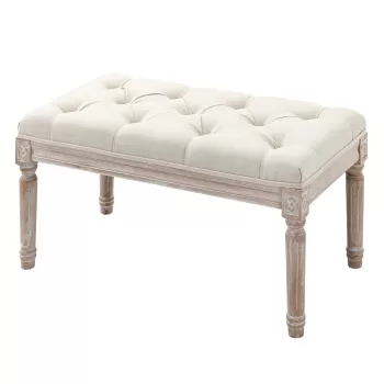 HomCom banca pentru dormitor si hol, 80x40x41cm, bej | Aosom Ro imagine