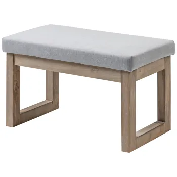 HOMCOM Banca pentru picioare in design scandinav, taburet, suport pentru picioare, 68 cm x 38 cm x 42 cm, Gri + Natural | Aosom Romania imagine