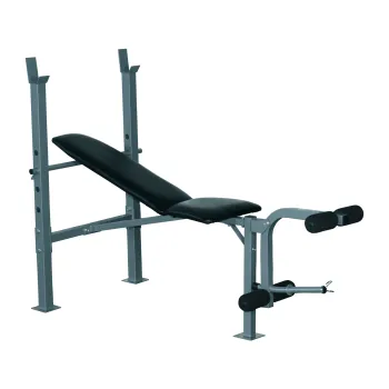 Homcom Banca plana pentru Greutati si Abdomene, Reglabila, cu Suport pentru Haltera imagine