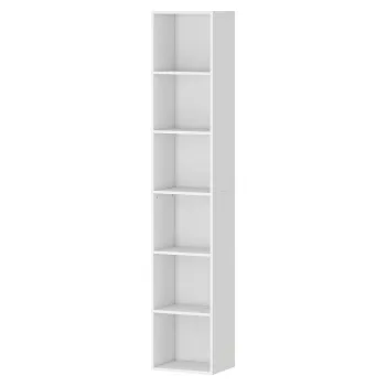 HOMCOM Biblioteca Autoportanta si care Economiseste Spatiu, 30x24x159 cm, Culoare Alb | Aosom Romania imagine