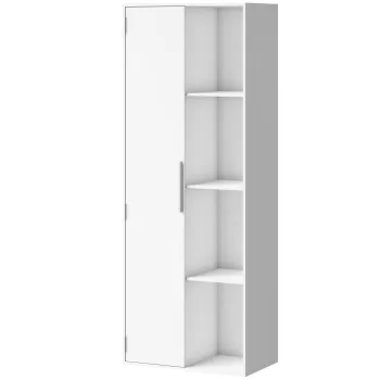 HOMCOM Biblioteca cu 4 etaje si rafturi reglabile, raft cu dulap si usi pentru living, birou, Alb | Aosom Romania imagine