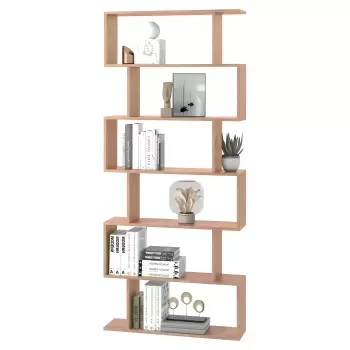 HomCom biblioteca cu 6 rafturi, design modern, 80x23x192cm | AOSOM RO imagine