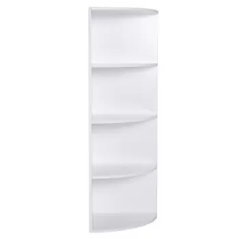 HomCom biblioteca de colt, 4 rafturi, 39.5x39.5x120 cm, alb | AOSOM RO imagine