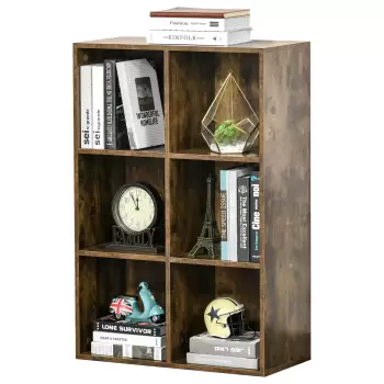 HomCom biblioteca de perete, stil industrial, 65,5x30x97,5 cm | AOSOM RO imagine