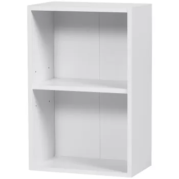 HomCom biblioteca din lemn, cu raft, 40x24x61 cm, alba | Aosom Ro imagine