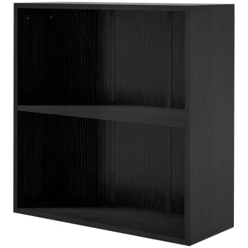 HOMCOM Biblioteca etajera de depozitare cu 2 compartimente si polita reglabila, 60 x 24 x 63 cm, negru | Aosom Romania imagine