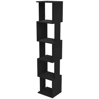 HOMCOM Biblioteca raft Design Modern cu 5 Nivele - Depozitare Practica pentru Casa sau Birou, negru | Aosom Romania imagine