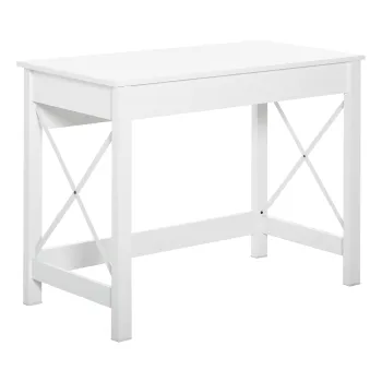 HOMCOM Birou de Studiu Stil Modern Birou Usor de Asamblat pentru Birou Dormitor Studiu 105x50x76 cm Alb | Aosom Romania imagine