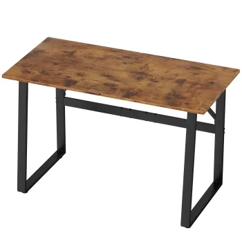 HOMCOM Birou Industrial 120x60x76 cm Masa pentru calculator Picioare din otel pentru Casa Birou Studio Maro rustic | Aosom Romania imagine