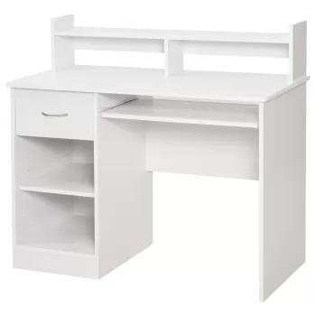 HomCom birou pentru calculator, 104x48x95.5cm, alb | AOSOM RO imagine