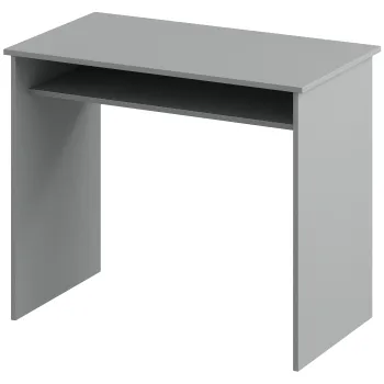 HOMCOM Birou pentru calculator simplu compact cu 1 etajera, PAL, dim. 90l x 50P x 74H cm, gri | Aosom Romania imagine