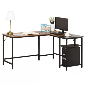 HomCom birou pentru calculator, stil industrial, 150x120x75cm | Aosom Ro imagine