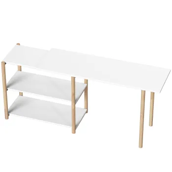 HOMCOM Birou pentru Computer cu Rafturi, 150,2 cm | Aosom Romania imagine