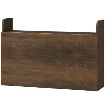 HOMCOM Birou suspendat de perete, masa rabatabila pentru calculator si polita rabatabila cu spatii de depozitare - 77 x 20 x 51 cm | Aosom Romania imagine
