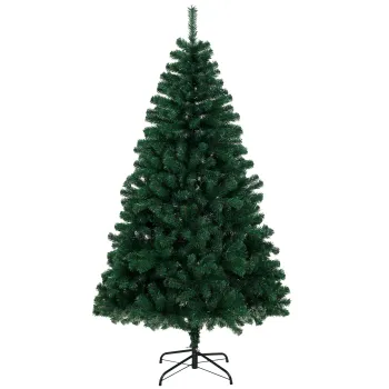 HOMCOM Brad Artificial de Craciun 180 cm cu 700 Ramuri Ignifuge, Baza din Otel,100x100x180 cm, Verde | Aosom Romania imagine